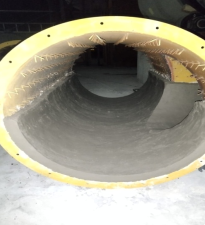 Thermlyte chamber to boiler connecting duct lining