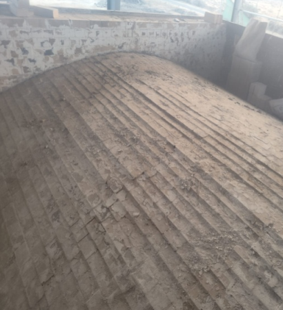 Thermlyte chamber arch brick lining installation