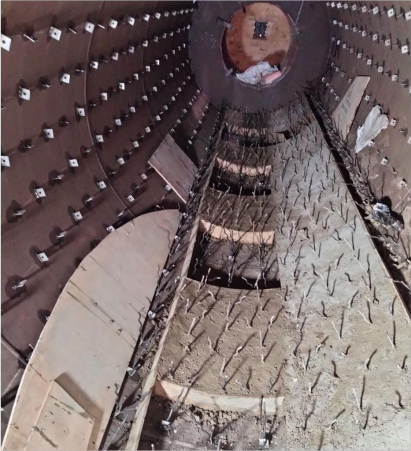 Thermlyte first layer insulation lining in kiln