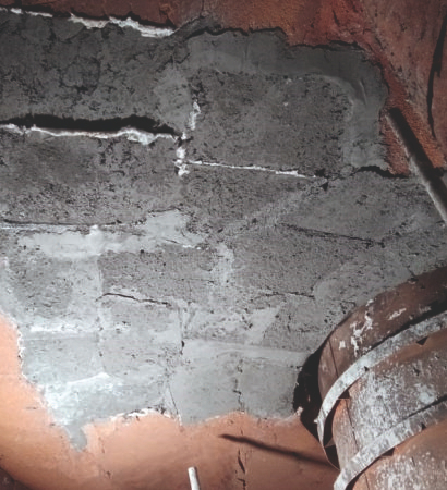 cfbc cyclone roof refractory casting second layer