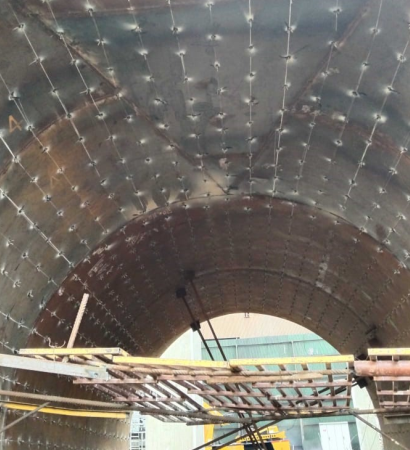 hot air generator anchor welding for lining